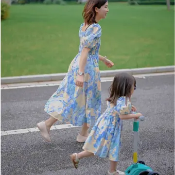 Set đồ đôi mẹ và bé chân váy + áo voan bèo cổ dễ thương, thời trang, trẻ  trung – Thời trang Eleht
