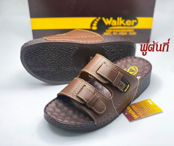 รองเท้า-walker-รุ่น-wb-655-รองเท้าวอคเกอร์-สีดำ-น้ำตาล-รองเท้าแตะหนังผู้ชาย-รองเท้าหนังแท้