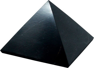 Heka Naturals Polished Shungite Pyramid Black Stone Crystal | 2 Inch - Desk Decor Shungite Stone for Home or Office - Chakra Stones, Healing Crystals, Meditation Pyramid