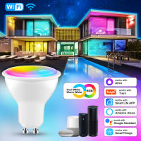 GU10ปอตไลท์ WiFi Tuya สมาร์ทหลอดไฟ4วัตต์ rgbcw LED หรี่แสงได้โคมไฟ2700-6500พันจุดไฟสมาร์ทชีวิต Alexa บ้าน Yandex alices