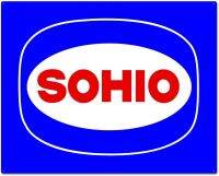 ป้ายดีบุกโลหะโบราณสีฟ้า Sohio เครื่องตกแต่งฝาผนังสำหรับบาร์ตกแต่งบาร์กาแฟเครื่องตกแต่งฝาผนังของตกแต่งผนังบ้าน12X8นิ้ว