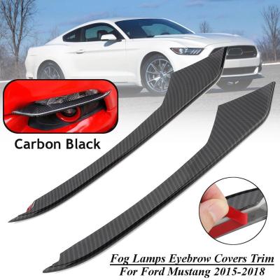 2PCS ด้านหน้าแผ่นเรืองแสง Eyebrow ครอบคลุม Trim สำหรับ 2015-2017 Ford Mustang