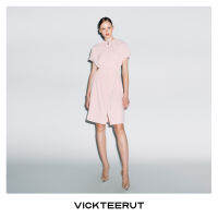 VICKTEERUT (ราคาปกติ 9,950-.) Re-Edition Cap Sleeve Ruched Dress เดรสแขนเต่อ ตกแต่งซิปหน้า