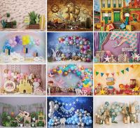 Mehofond Bohemian Photography Background Pink Balloons Girl Boy 1st Birthday Party Cake Smash Boho Decora Backdrop Photo Studio