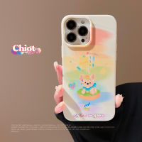 Rlucky INS เคสนิ่มน่ารักสีสนุกสำหรับ iPhone 14 13 12 11 Pro Max X XR XS MAX 8 7 Plus + SE 2020 Casing Ponsel ป้องกันการตกคลุมทั้งหมดตัวปกป้องกล้องถ่ายรูป