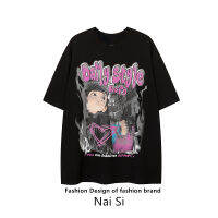 【Fashion】 เดิมออกแบบเสื้อยืดกราฟฟิตีถนนชายและหญิงแนวโน้มฤดูร้อนหลวมสไตล์ BF ตรงกันทั้งหมด แฟชั่นแขนสั้นผ้าฝ้าย