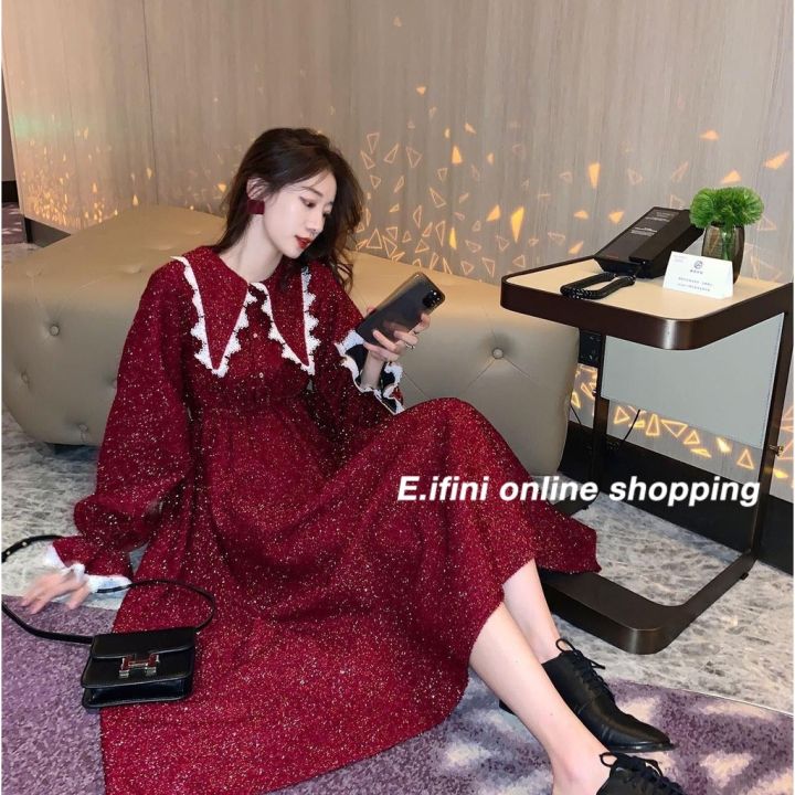 e-ifini-dress-ชุดคริสต์มาส-ชุดสีแดง-033