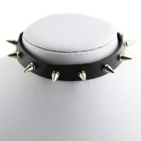 Hot Punk Spike Leather Choker Woman Man Collar Necklace Punk Tone Torques Studs EMO Metal Gothic 7ENT BCU6 Adhesives Tape