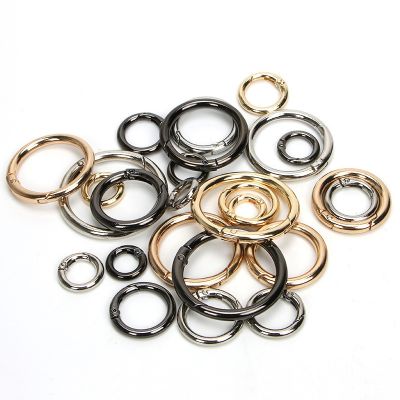 【CW】 12Pcs 20-60mm Metal Round O Buckle Keyring Leather Hardware Clasp Accessories Chain