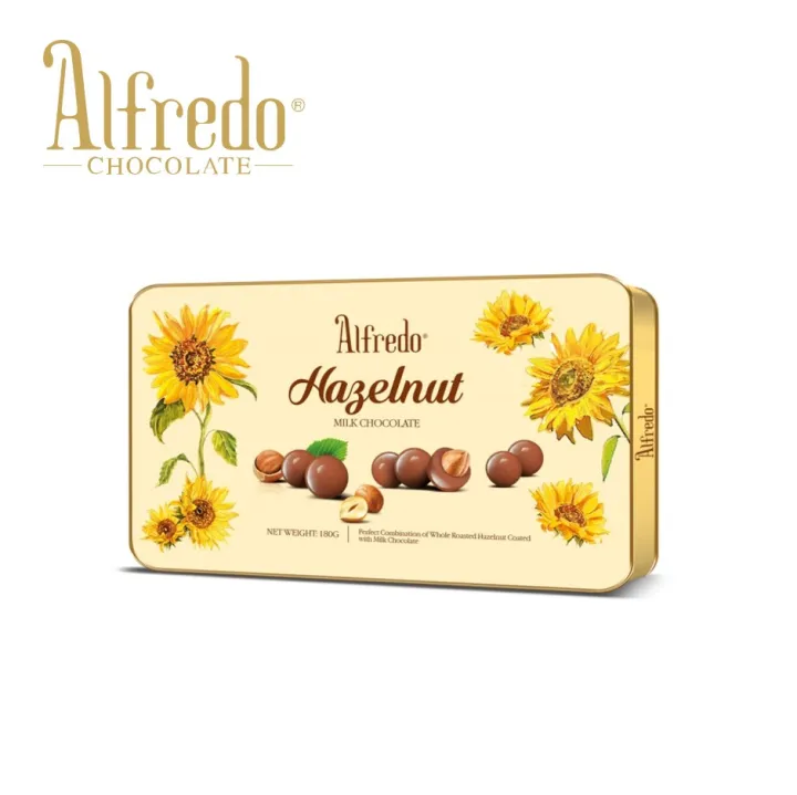 Alfredo Tin Flower Series Hazelnut Milk Chocolate 180g Lazada