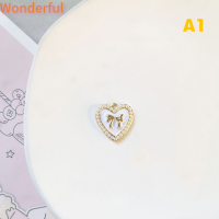 ?【Lowest price】Wonderful เครื่องประดับรูปโบว์ไข่มุกเทียมรูปหัวใจ21มม. หรือทำเองเครื่องประดับสังกะสีอัลลอยด์เสน่ห์ต่างหูขายส่งจำนวนมาก