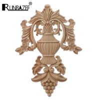 RUNBAZEF Promotions European Style Woodcarving Decal Home Furniture Carved Applique Window Door Decor Wooden Figurines Crafts