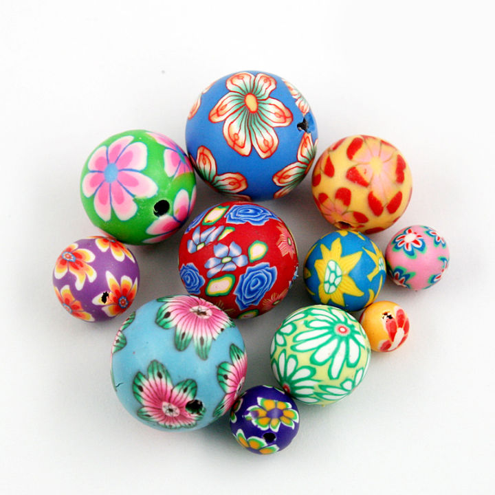 Wholesale! Mixed Polymer Clay Round Ball Loose Spacer Beads 6,8,10,12mm