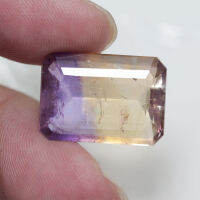 15.00 ct อเมทิน (Ametrine) สี่เหลี่ยมมุมตัด สีม่วง เหลือง