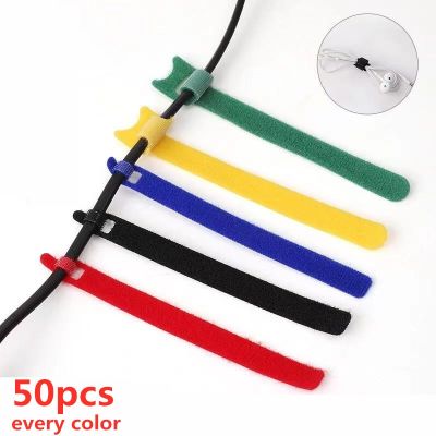 Velcro 130 / 200 mm color data cable / earphone cable management and storage tape nylon strap self-adhesive winding wire winder