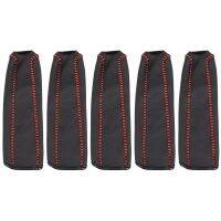 5X Leather Hand Brake Cover Protective Sleeve For Honda / Accord / Civic 8 Black + Red Line