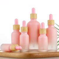 【YF】™┋  5/10/15/20 Pink Frosted Glass Bottle with Pipette Dropper Bottles Packing