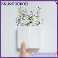 Xuyongming ใบไม้สีเขียวเขตร้อนสติ๊กเกอร์ติดผนังพีวีซีสำหรับห้องนั่งเล่นพืชตกแต่ง Dinding Kamar Tidur สติกเกอร์ติดผนังวอลเปเปอร์มีกาวในตัว