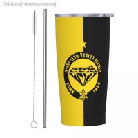 ◈□☫ rfefefewfeerew Maccabi Netanya Copo Isolado 20oz com Tampas e Palhas Aço Inoxidável Isolados a Vácuo Caneca De Viagem Café