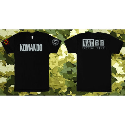 New FashionTSHIRT VAT 69 SPECIAL FORCE  DESIGN  - BLACK ROUNDNECK TSHIRT MICROFIBER (QUICK DRY)   SOFT COTTON 2023