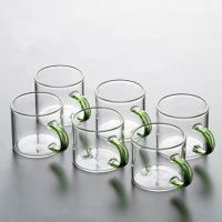 Glass Teacup Transparent Kung Fu Tea Cup Master Cups Thick Heat-Resistant Tea Set with Handle Green Coffee Wine Glasses Drinking