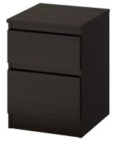 KULLEN Chest of 2 drawers, black-brown, 35x49 cm (คุลเลน ตู้ 2 ลิ้นชัก, น้ำตาลดำ, 35x49 ซม.)