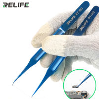 RELIFE Non-magnetic Precision Tweezers High Hardness Titanium Alloy StraightCurved Tweezers For Clamp Jumping Wire Chips Tools