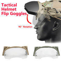 หมวกกันน็อคยุทธวิธีที่สามารถปรับได้ Flip Goggles Paintball FAST Helmet Windproof Anti Fog CS Wargame Protection Goggles