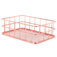 Storage Basket metal Wire Bathroom Shelves Makeup Organiser Rose Gold Brush Pen Holder Wire Mesh Bathroom Toiletries Storage Basket