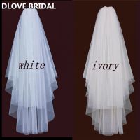 HOT Layers Wedding Veils Ivory Short Tulle Bridal Veil with Comb Accessories