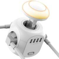 Creative Mushroom Night Light Connector Socket 16A European Standard Patch Board 4usb Home Cube Socket