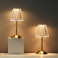 LED Crystal Table Lamp Romantic Atmosphere Light Touch Dimming Night Light USB Eye-Protection Reading Light Bedroom Lights