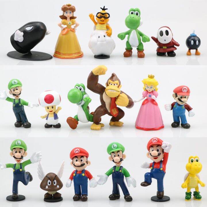 A4QUT 18pcs/set Mario Cosplay Mario Game Series Super Mario Figure ...