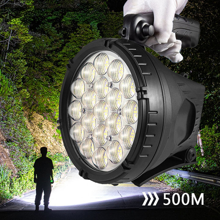 Most Powerful LED Searchlight Long range spotlight flashlight waterproof  torchlight powerful flashlight rechargeable heavyduty original emergency  light led P90 Lamp Beads flashlight super bright Torch light Outdoor  Camping Lamp work light strong