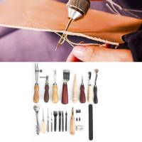 19 ชิ้น/เซ็ตเครื่องหนังหัตถกรรม Punch เครื่องมือ Leathercraft เย็บแกะสลัก DIY Handmade Groover