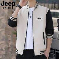 JEEP SPIRIT  Jeep เสื้อแจ็คเก็ตบอมเบอร์ฤดูใบไม้ร่วงสำหรับผู้ชาย