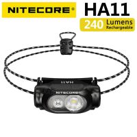 NITECORE ไฟหน้า HA11 240ลูเมน36กรัมสำหรับการเดินทางถนนตกปลาเดินป่าวิ่งกลางคืนพร้อมแบตเตอรี่อัลคาไลน์ AA