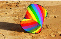 【cw】New High Quality 3D Single Line Rainbow Kites Sports Beach With Handle and String Easy to Fly 【hot】