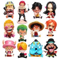 8-14cm Childhood sabo Nami Luffy Sanji Roronoa Zoro Nami Nico Brook PVC Action Figure Model Toys