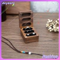 DOYOURS ที่นั่งสามที่นั่ง กล่องเครื่องประดับอัญมณี ทำจากไม้ เคสของขวัญ กล่องแสดงแหวนคนรัก คุณภาพสูงมาก เรโทร กล่องเก็บแหวน การหมั้นหมาย