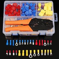 【CW】 520PCS Assorted Wire Connector Kit Quick Splice Male/Female Spade Wire Terminals 1PC Electrical Crimping Plier Set with Case