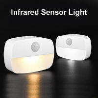 PIR Motion Sensor ไฟกลางคืนมนุษย์อินฟราเรดเปิดใช้งานการเคลื่อนไหวตรวจจับผนังโคมไฟฉุกเฉินห้องโถงห้องนอนตู้เสื้อผ้าโคมไฟบันได