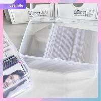 YESMILE การจำแนกประเภทของ กล่องเก็บของสำหรับเก็บ พลาสติกสำหรับตกแต่ง โปร่งใสโปร่งใส ผู้ถือบัตรไอดอลเกาหลี มีประโยชน์และดี จุได้มาก กล่องใส่เครื่องเขียน บัตรภาพ