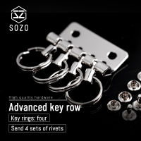 SOZO 3 Pcs Wallet Key Row 4 Hooks Metal Key Holders Hardware DIY Accessories Tool Rivet Hook Keyring Organizer Key Chain