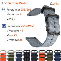 Zenia นาฬิกาไนล่อนที่เป็นมิตรกับผิวอะไหล่ 18มม. 22มม. สายสำหรับการ์มิน Garmin Forerunner 265 265S 255 255S Music Venu 2 2S Vivoactive 4 4S Vivomove 3S Rey Captain Marvel First Avenger Forerunner265 Forerunner265S Venu2 Venu2S อุปกรณ์เสริมนาฬิกาสปอร์ต