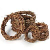 Lennie1 10/12/15/20/25/30cm Round Natural Rattan Ring Christmas Garland Hanging Ornament DIY Floral Wreath Wedding Decoration Home Decor