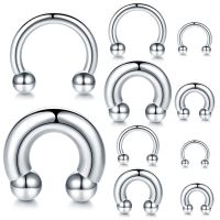 1PC Steel 00G-8G CBR Horseshoe Nose Ring Internal Thread Large Gauge Piercings Nose Ear Expander Septum Earring Piercing Jewelry Electrical Connectors