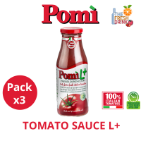 (แพ็ค3)Pomi Tomato Sauce L+  โพมิ ซอสมะเขือเทศ เพื่มไลโคพีน 500กรัม