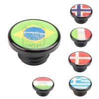 Motorcycle Fuel Gas Tank Oil Cap Cover Brazil Flag Styling Custom Vented Tank Cap For Harley Sportster XL883 XL1200 1996-2018