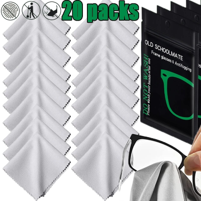 แว่นตาผ้าสำลีกันผ้าเช็ดหมอกใช้ซ้ำได้10/20ชิ้นสำหรับทำความสะอาดโทรศัพท์มือถือและจอคอมพิวเตอร์